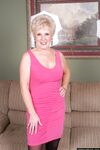 Grey haired granny Jewel stripping down to nylons for toying of horny pussy