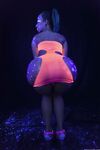 Glowing brunette Jada Stevens flaunts her sexy bubble butt under black light