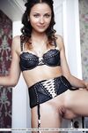 Nice teen girl Ardelia A removes her sexy lingerie items for nude posing