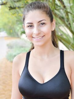 Teen jogger pauses to take off her spandex pants and bra on a run