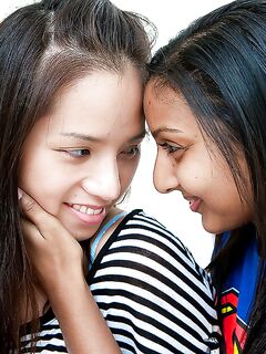 Cute Indian teenagers having girl on girl sex for first time on camera