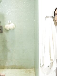 Chanel Preston seduces her stepson in lingerie as he gets out of the shower