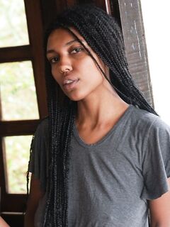 African model Sofia Cuty teases with her huge natural tits & hairy beaver